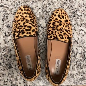 Steve Madden calf hair cheetah print loafers